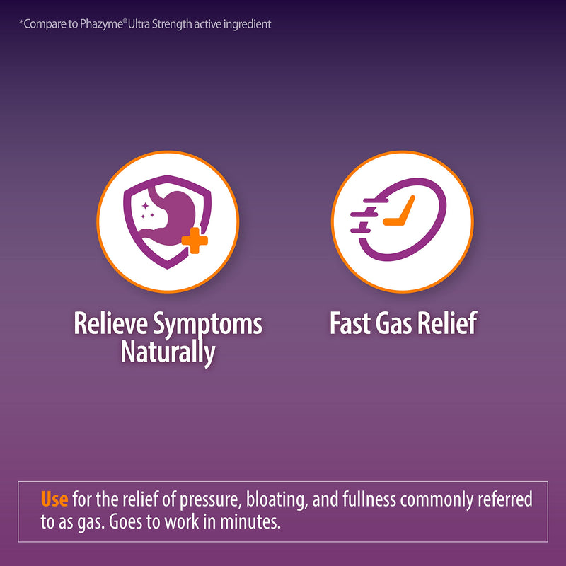 HealthA2Z Gas Relief Simethicone 180 mg | Fast Gas Relief | 120 Count Pack of 2
