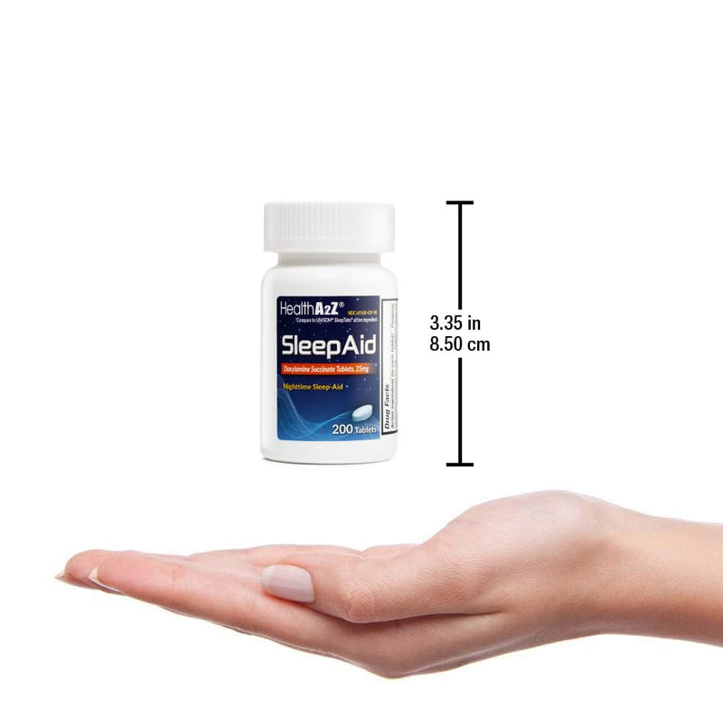HealthA2Z Sleep Aid | Doxylamine Succinate 25 mg | 200 Count Pack (Pack of 2)