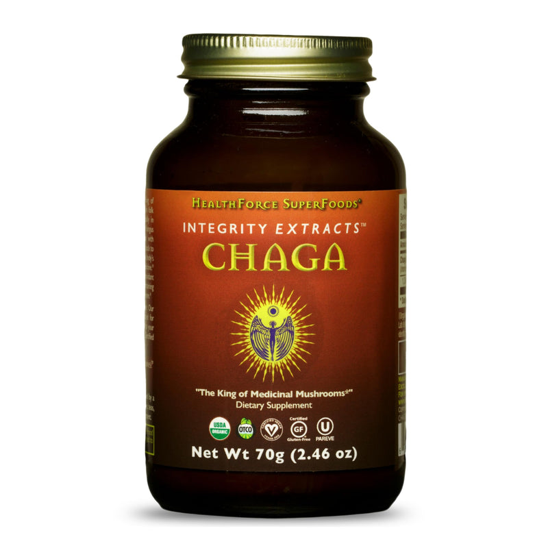 HealthForce SuperFoods Integrity Extracts Chaga Powder – 70 g | Organic, Vegan, Kosher, Gluten-Free