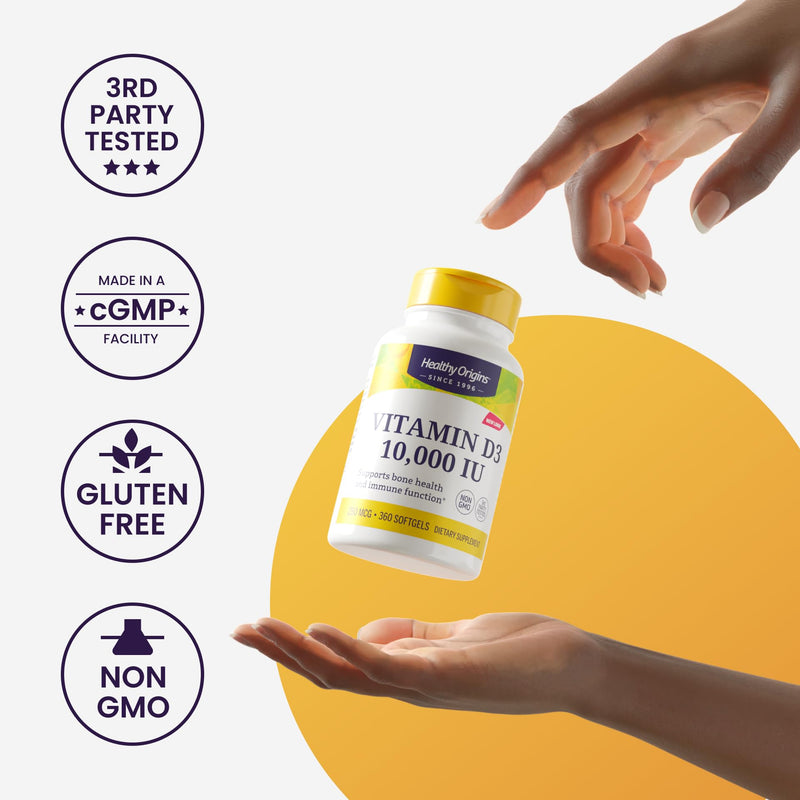Healthy Origins Vitamin D3 5,000 IU – Non-GMO, Gluten Free, 120 Softgels