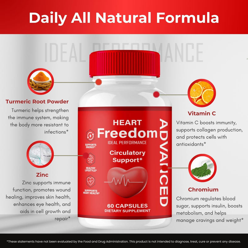 Heart Freedom Capsules – Official HeartFreedom Pills for Energy & Circulation (2 Pack)