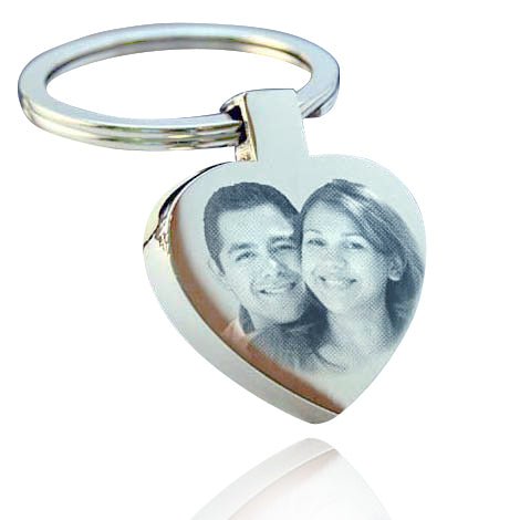 Personalised Heart Keyring - Custom Photo Engraved Gift | Stainless Steel Keepsake