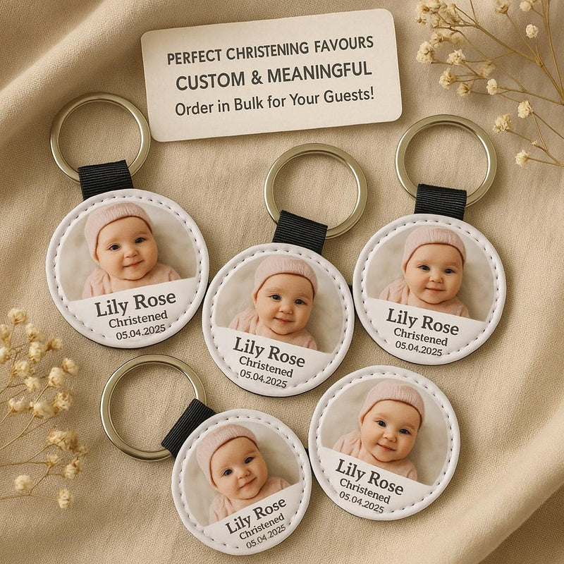 Heart Photo Keyring – Custom Wedding Favour Keepsake With Names & Date