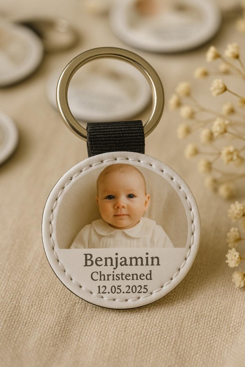 Heart Photo Keyring – Custom Wedding Favour Keepsake With Names & Date
