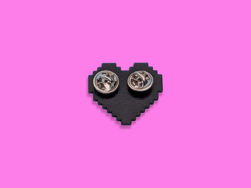 Pansexual flag pixel heart enamel pin