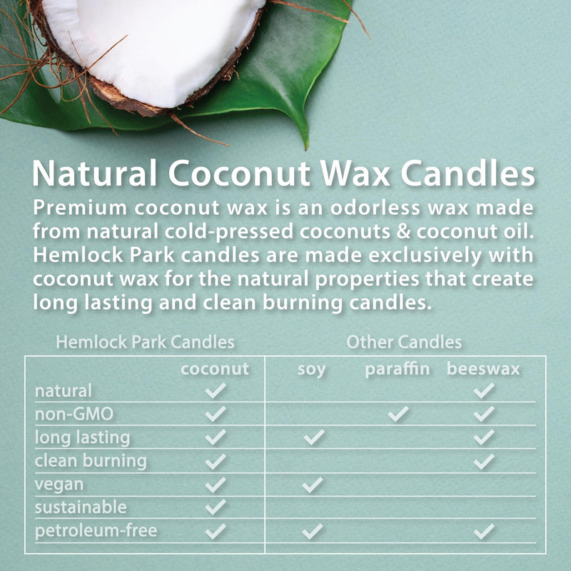 Hemlock Park Wood Wick Candle | Natural Coconut Wax, Frankincense (7.2 oz)