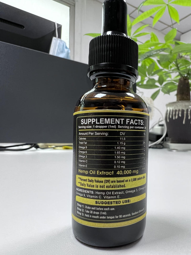 (4-Pack) High Potency Hemp Oil - Immune Support, Focus & Relaxation