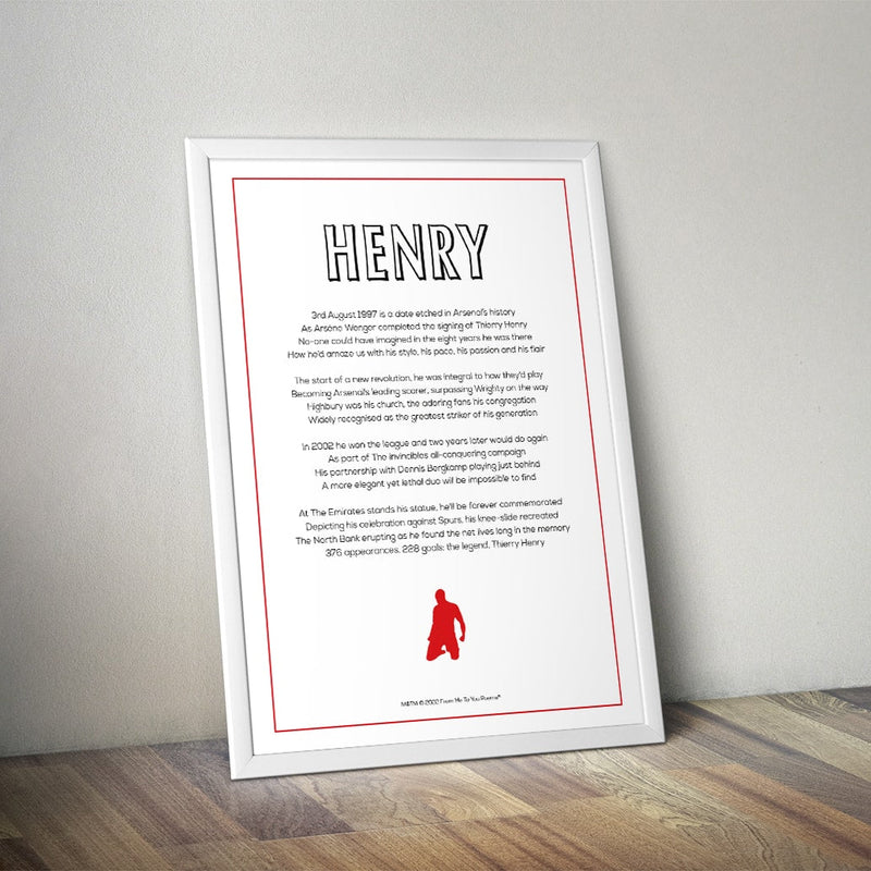 Thierry Henry Poem Print