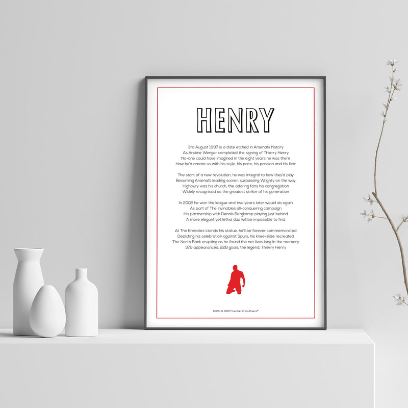 Thierry Henry Poem Print