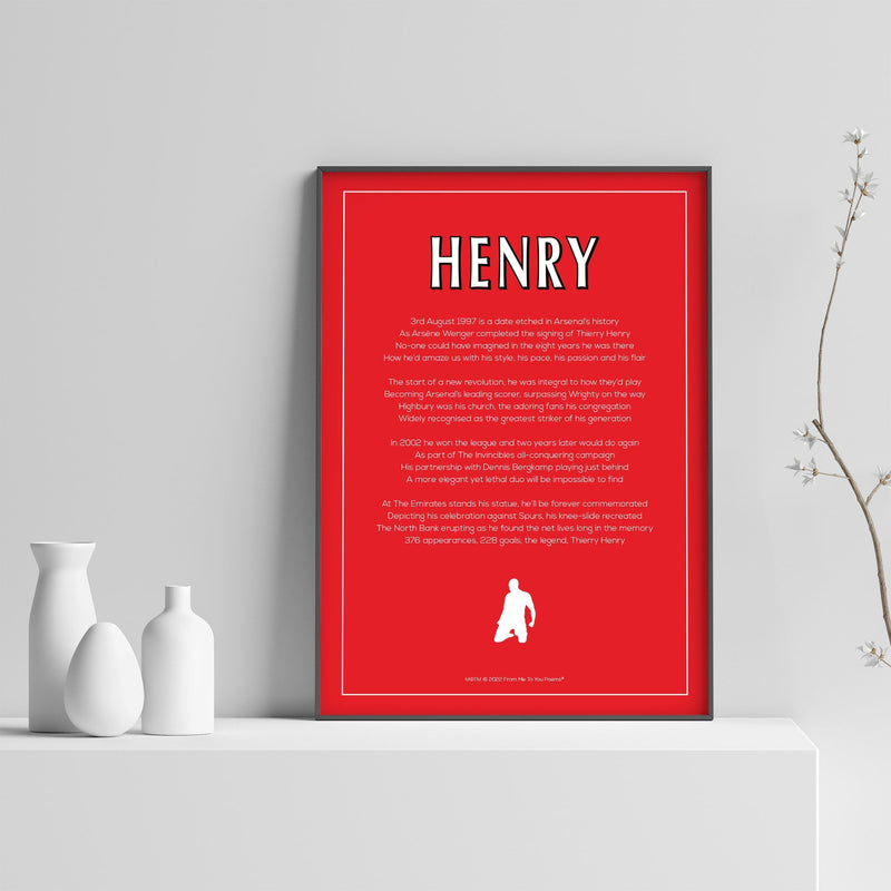 Thierry Henry Poem Print