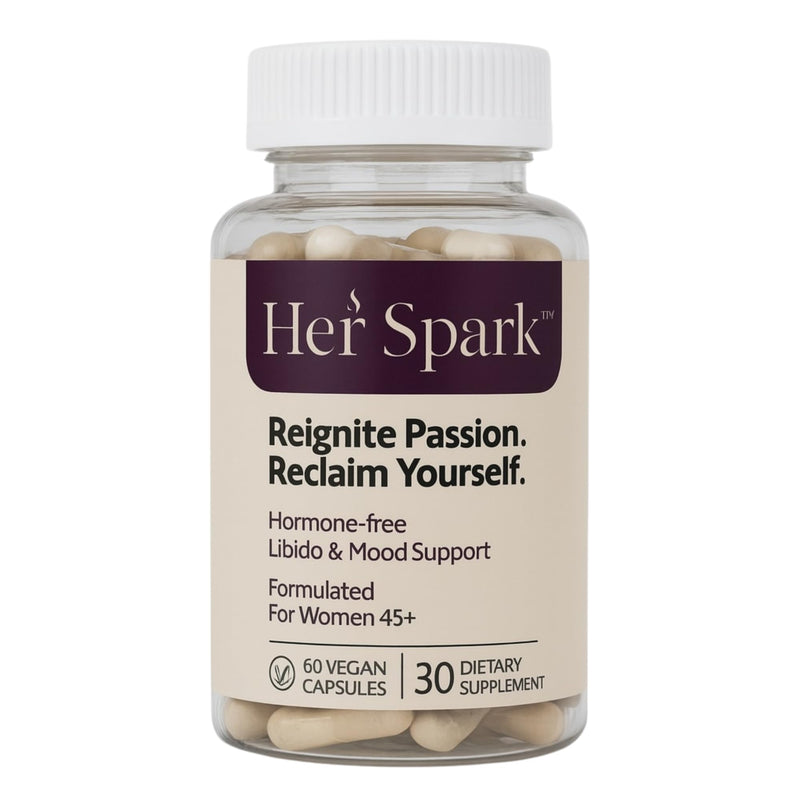Her Spark Menopausal Libido & Mood Support - Female Hormone Balance & Desire Booster with Ashwagandha Fenugreek & Shetavari - Hormone-Free, Vegan Menopause Supplement