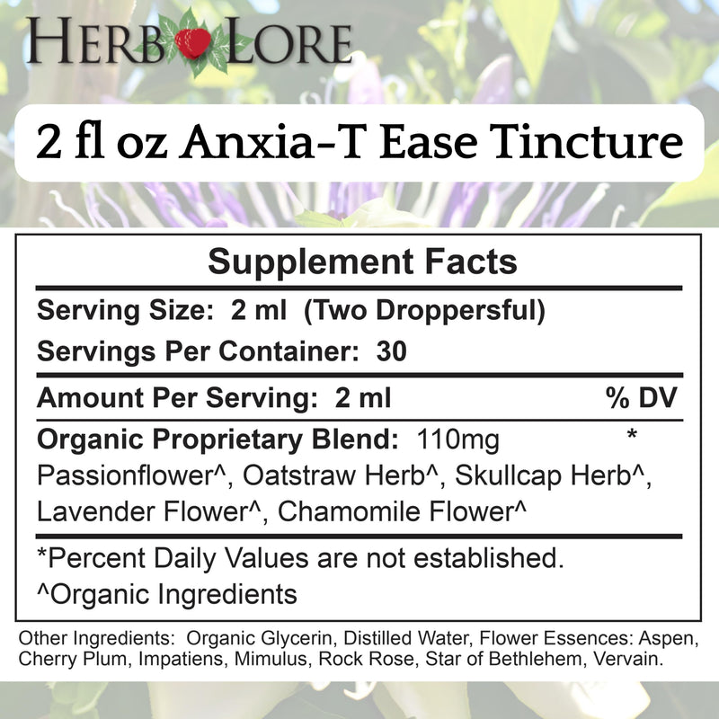 Herb Lore Anxia-T Ease Tincture – Mood & Relaxation Support (2 fl oz)