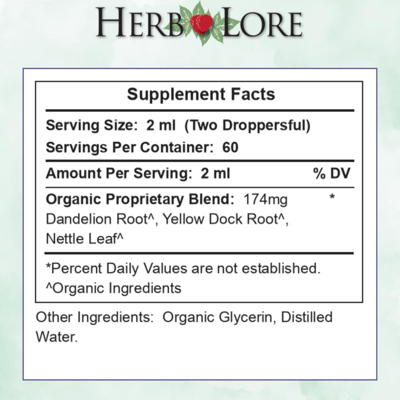 Herb Lore Iron Tonic - Organic Liquid Iron Drops for Kids & Women (4 fl oz) - Plant-Based & Vegan