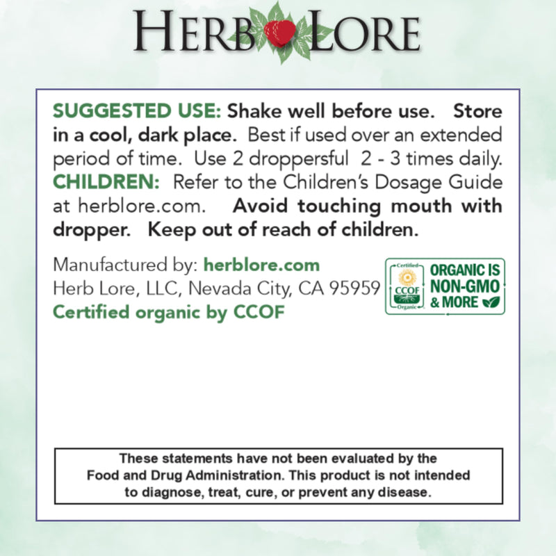 Herb Lore Iron Tonic - Organic Liquid Iron Drops for Kids & Women (4 fl oz) - Plant-Based & Vegan