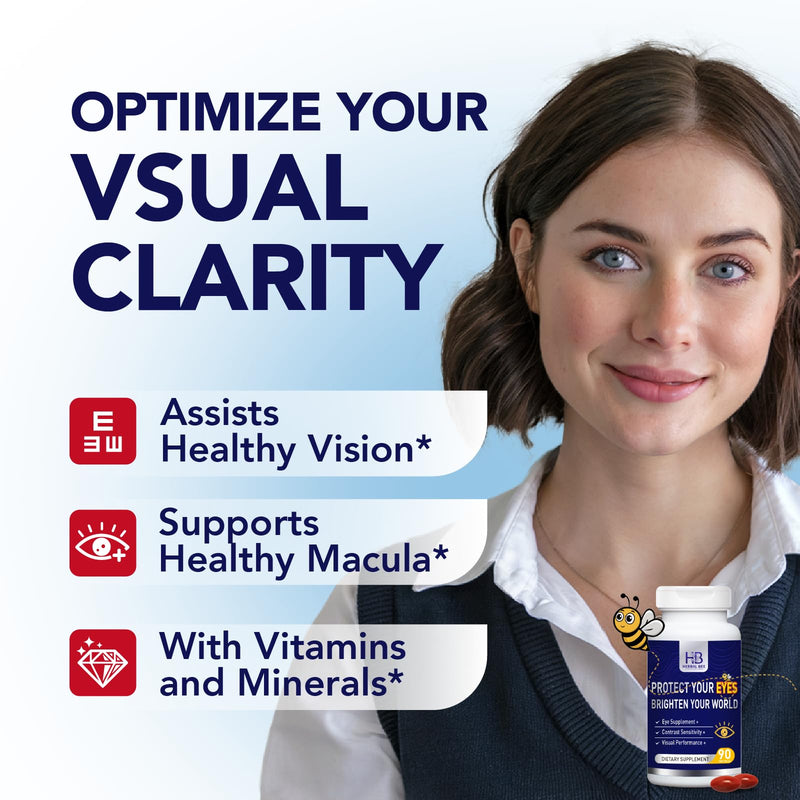 Herbal Bee Eye Supplement - Lutein 10mg, Meso-Zeaxanthin 10mg, Zeaxanthin 2mg | 90 Softgels