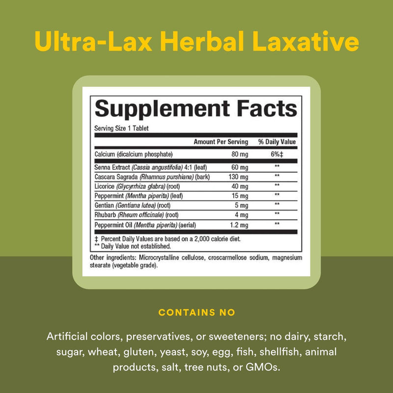 HerbalFactors by Natural Factors - Ultra-Lax Herbal Formula for Occasional Constipation (90 tablets)