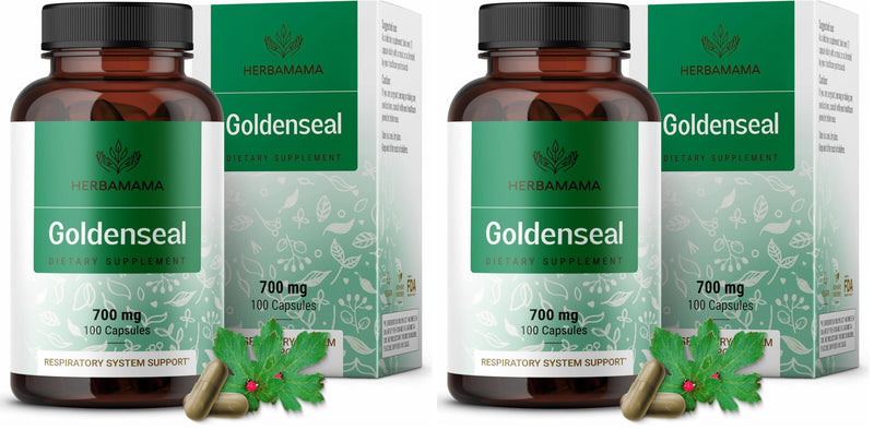 Goldenseal Root Capsules 700mg - Immune & Respiratory Support | Vegan, Non-GMO (Pack of 2)