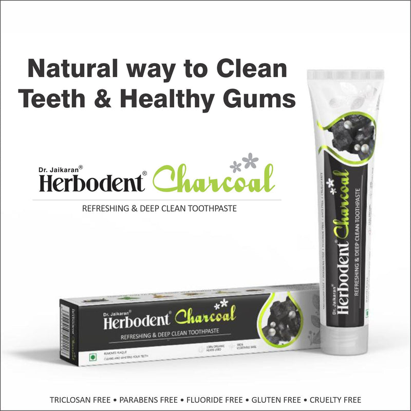 Herbodent Charcoal Toothpaste – 6.53 Oz Pack of 2 | Whitens Teeth & Fresh Breath | No Bleach, No Fluoride