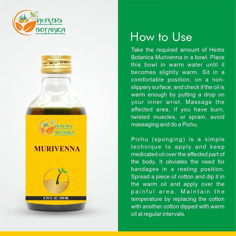 Herbs Botanica Murivenna Oil Tailam – Ayurvedic Joint & Muscle Care 200ml