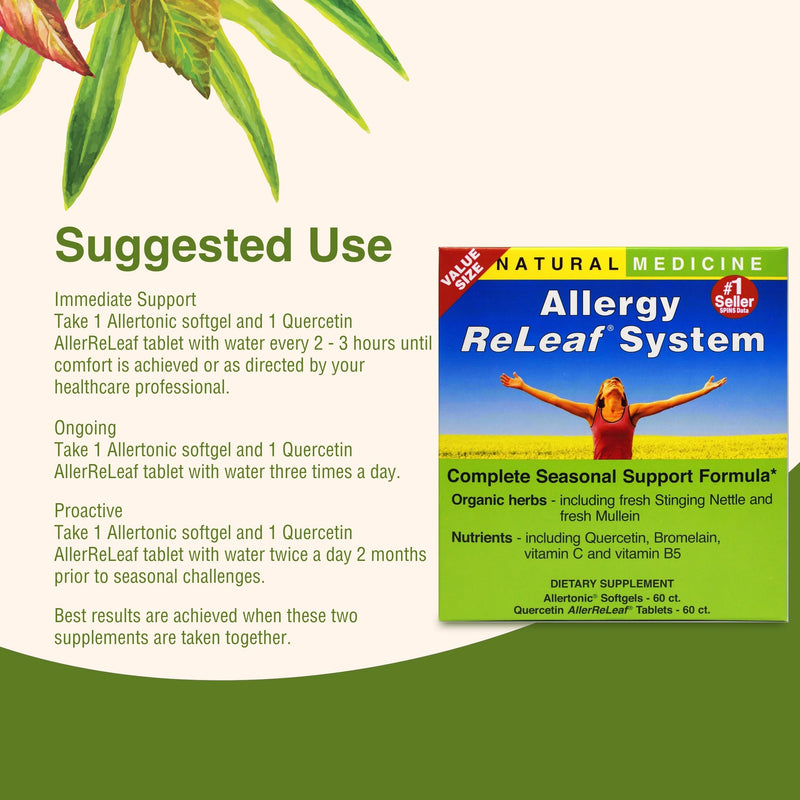 Herbs Etc. Allergy ReLeaf System – Seasonal Discomfort Support (60 Softgels or 60 Tablets)