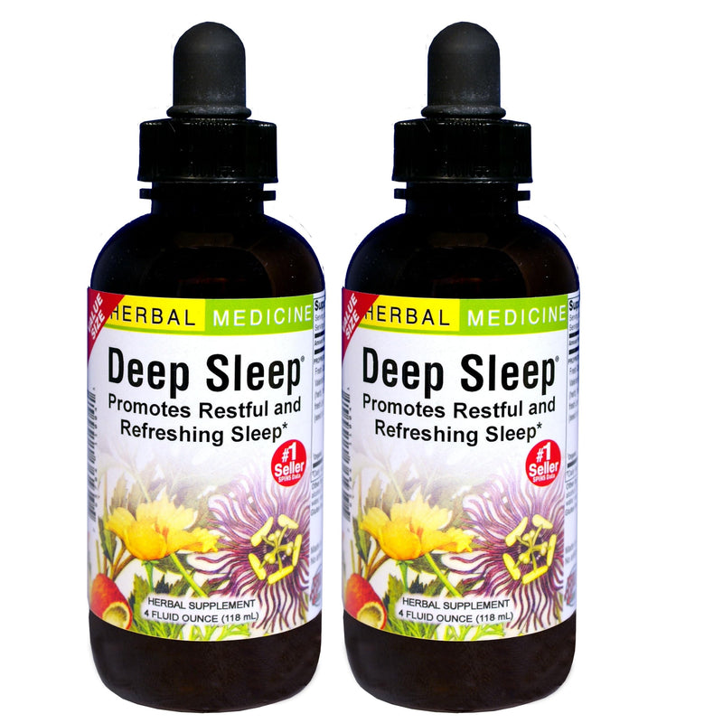 Herbs Etc. Deep Sleep - Natural Herbal Sleep Aid (Non-Habit Forming) 4 oz Liquid Extract - 2 Pack