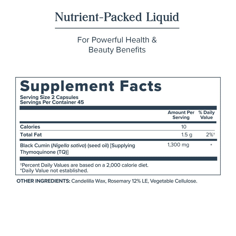 HERITAGE STORE Black Seed Oil 650mg | Nigella Sativa Capsule Supplement