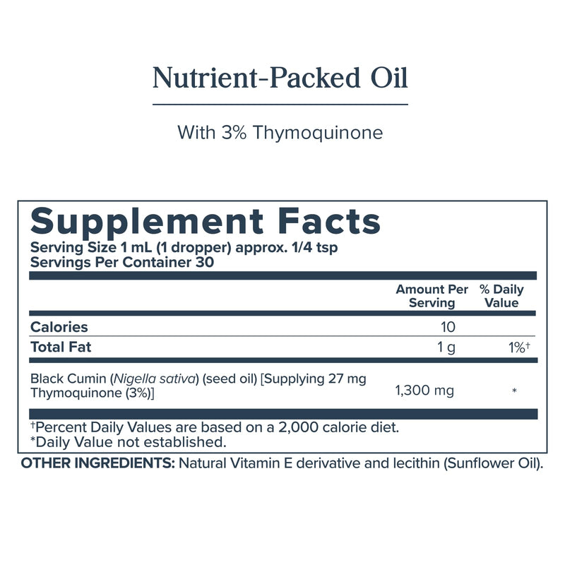 Heritage Store Black Seed Oil 3% Thymoquinone – 1 fl oz | Joints & Immune Support