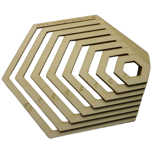 Easy Hexagons Template Set for drawing or cutting around