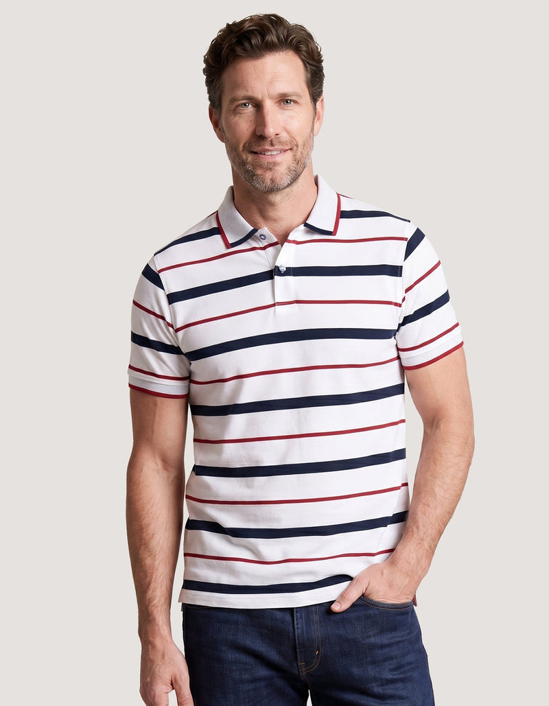Multi-Striped Cotton Polo Shirt