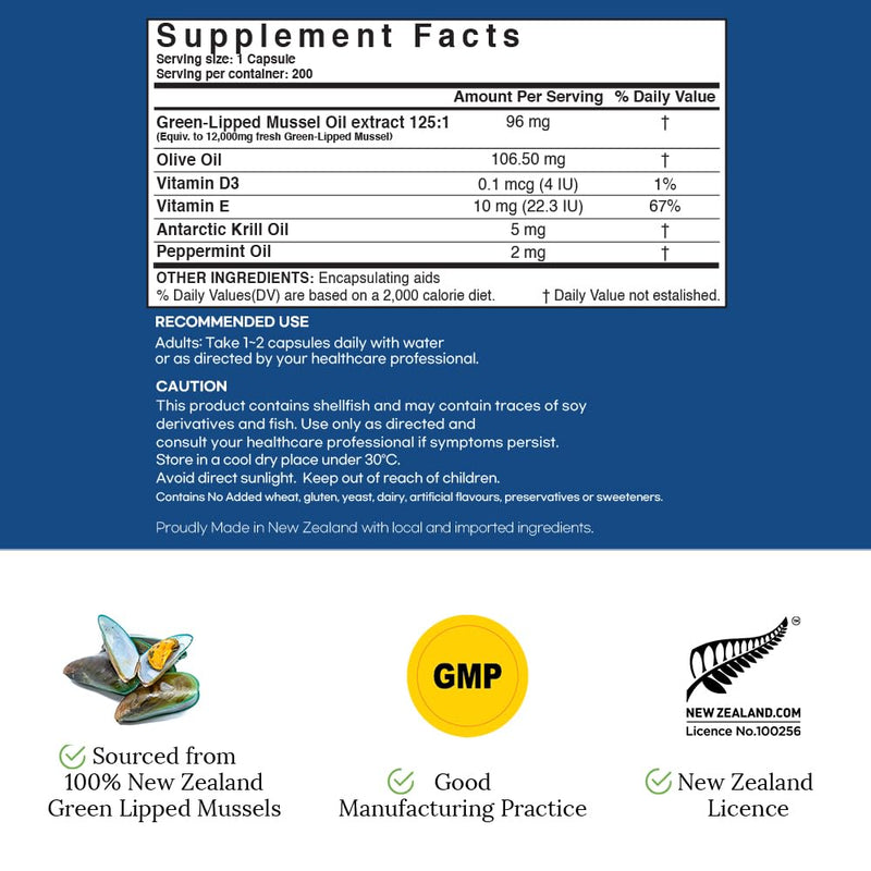 Hi Well Premium NZ Green-Lipped Mussel 12,000 mg Softgel Capsules