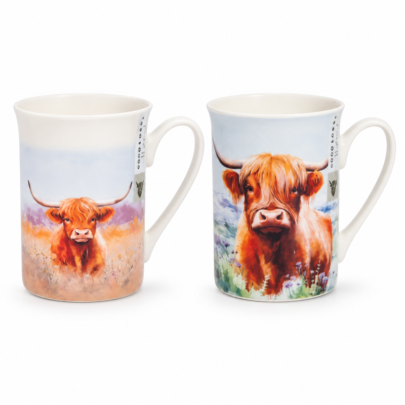 New bone china highland cow mug