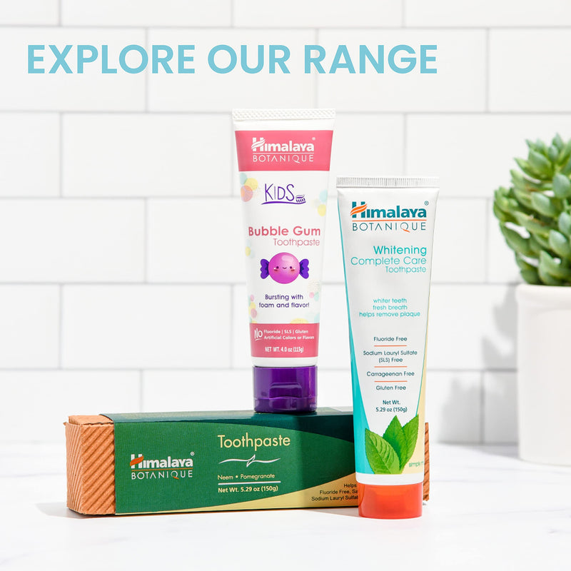 Himalaya Botanique Whitening Complete Care Travel Toothpaste – Mint, Fluoride Free, Vegan (0.74 oz x10)