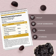 Himalayan Shilajit Gummies 3000mg with KSM-66 Ashwagandha, Vitamin B6 & B12 – 60 Vegan Gummies - InStock