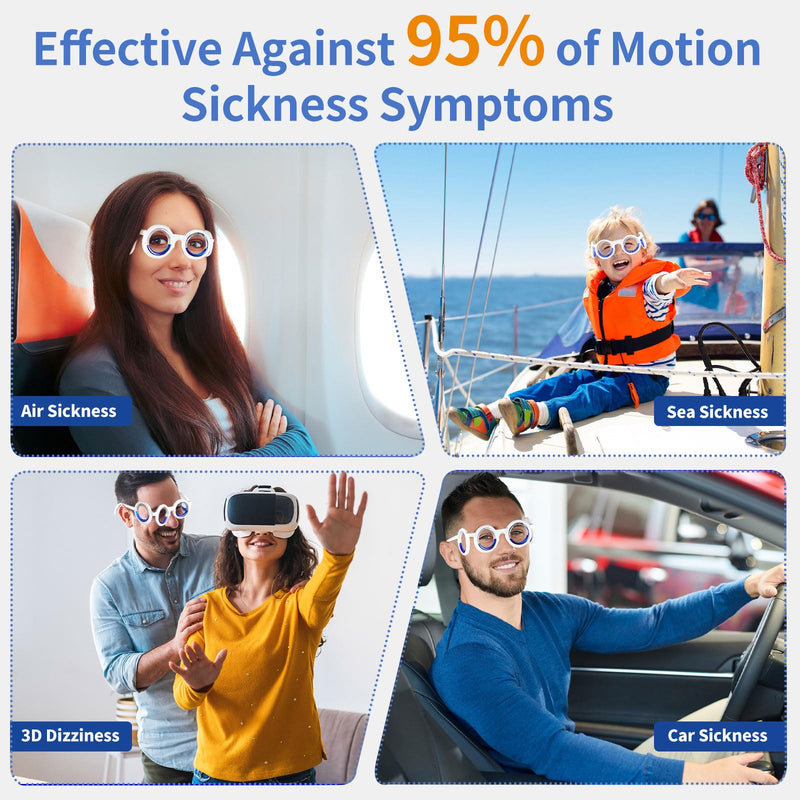 Hion Motion Sickness Glasses - Ultra-Light No-Lens Travel Relief (Violet, 1 Pair)