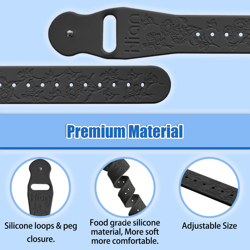 Hion Motion Sickness Bracelets – 2 Pairs Black & Blue Acupressure Nausea Bands