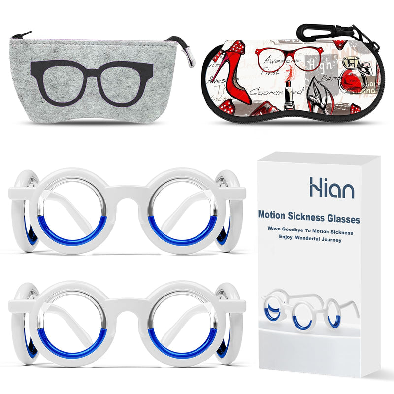 Hion Motion Sickness Glasses – Ultra-Light, Portable 2-Pair Pack for Travel Sickness