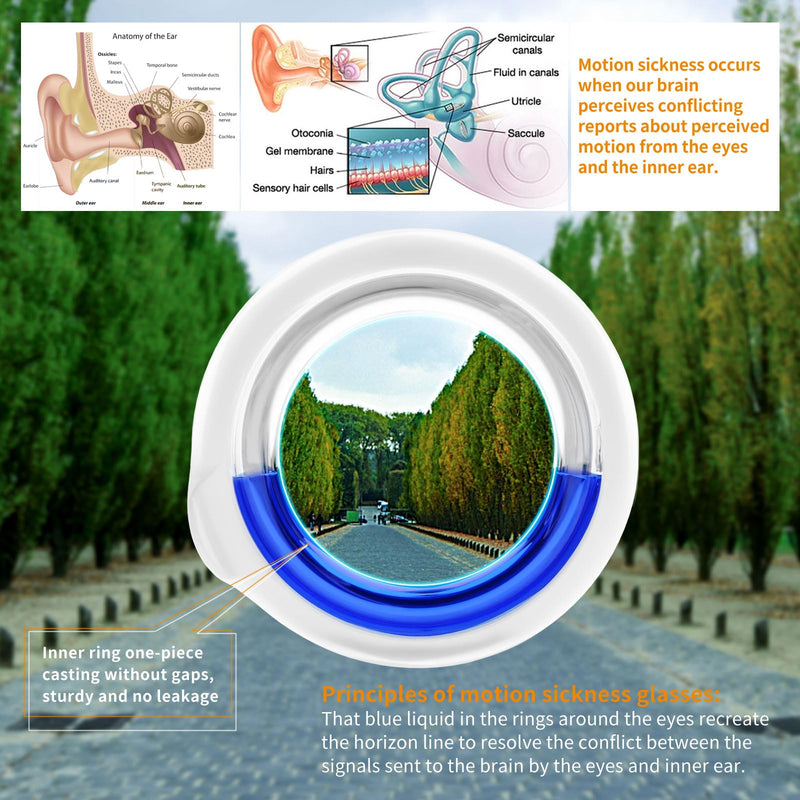 Hion Motion Sickness Glasses – Car, Boat, and Flight Sickness Relief (Red Box)