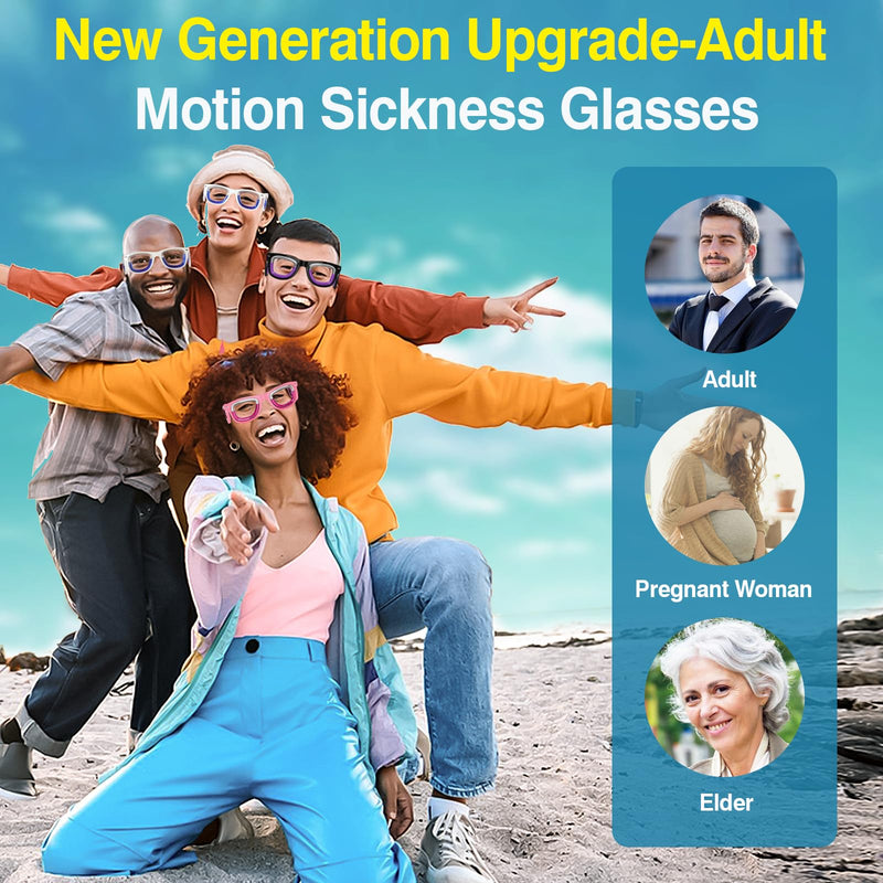 Hion Adult Anti-Motion Sickness Smart Glasses | Ultra-Light Travel Relief