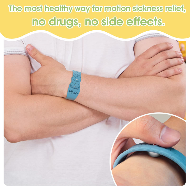 Hion Motion Sickness Wristbands (1 Pair) – Acupressure Anti-Nausea Bands for Travel, Morning Sickness, Pregnancy Nausea – Pine Green