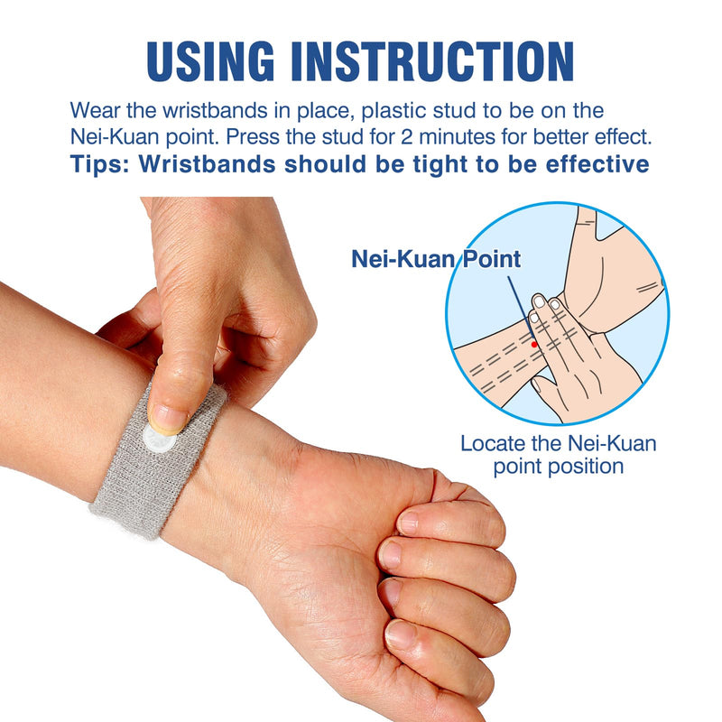 Hionfurt Motion Sickness Bands – Acupressure Anti-Nausea Wristbands for Travel, Pregnancy & Kids