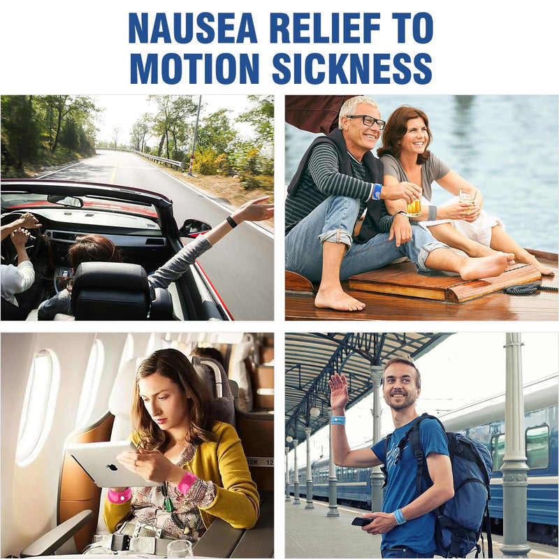 Hionfurt Motion Sickness Bands – 5 Pairs Nausea Relief Wristbands for Car, Sea & Air Sickness