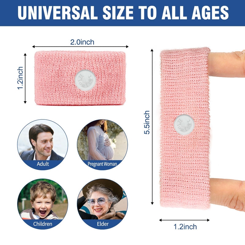 Hionfurt Motion Sickness Bands – Acupressure Wristbands for Travel, Pregnancy & Nausea Relief (2 Pairs, Blue & Pink)