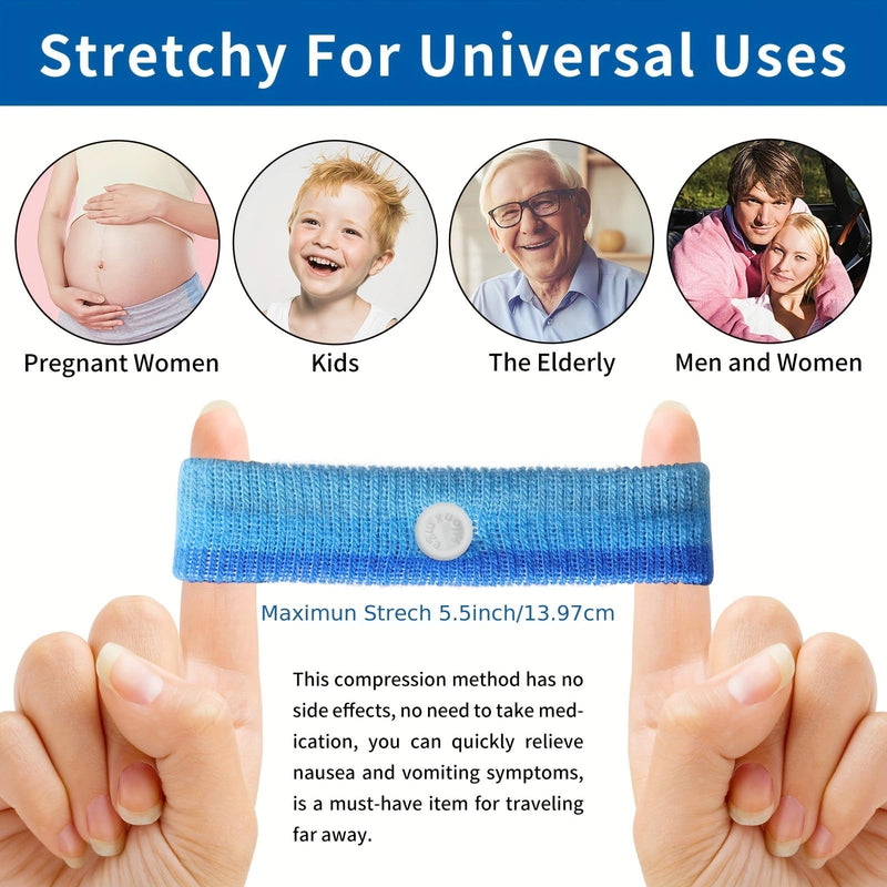 HIONXMGA 6 Pairs Motion Sickness Bands – Natural Nausea Relief for Travel (Adults & Kids) | Acupressure Wristbands