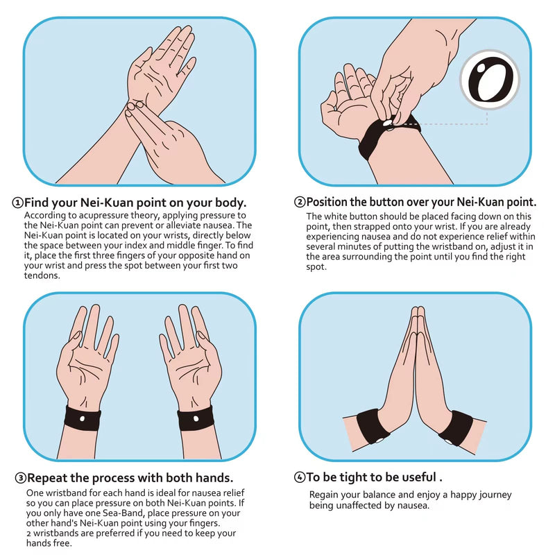 HIONXMGA 6 Pairs Motion Sickness Bands – Natural Nausea Relief for Travel