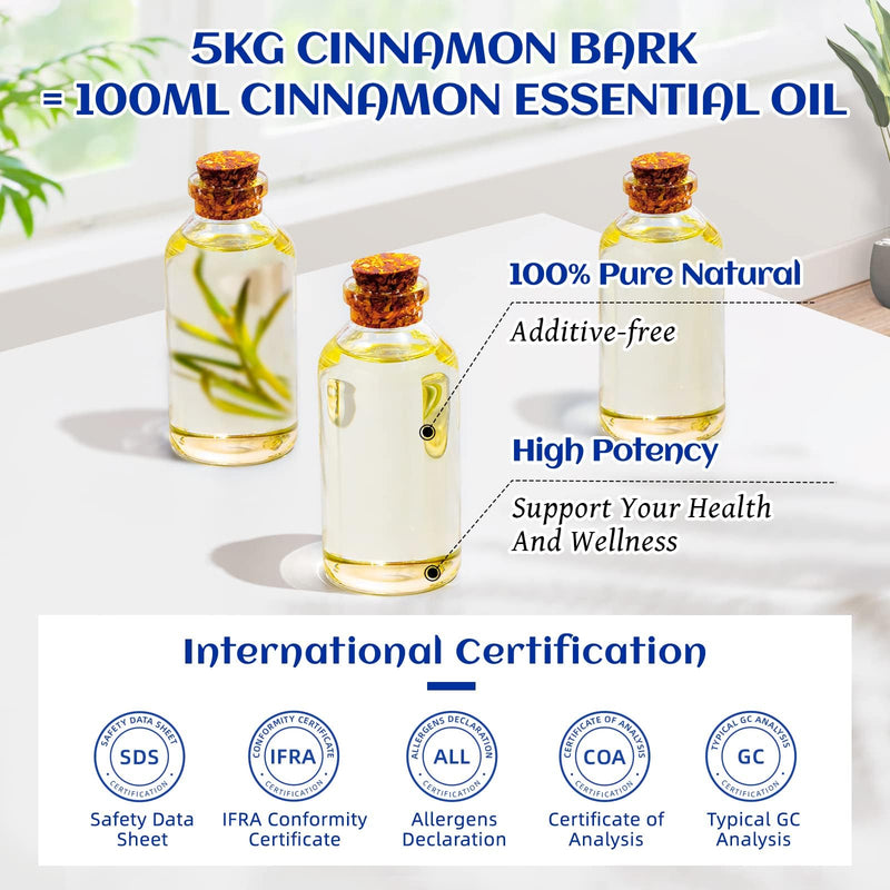 HIQILI Cinnamon Essential Oil - 100% Pure & Natural, 3.38 fl oz for Spray, Diffuser, Kitchen & Garden