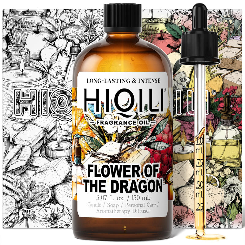 HIQILI Flower of The Dragon Fragrance Oil for Diffuser – Vanilla Cream Scent, 5.07 Fl Oz | Inspired by Td.Orient Fiore-deDrago
