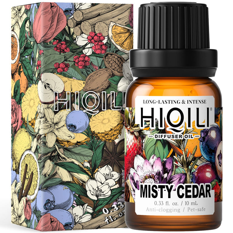HIQILI Misty Cedar Diffuser Oil for Aromatherapy – Inspired by Bvrberry Bri.t for Him | Essential Oil Diffuser, 0.34 Fl Oz