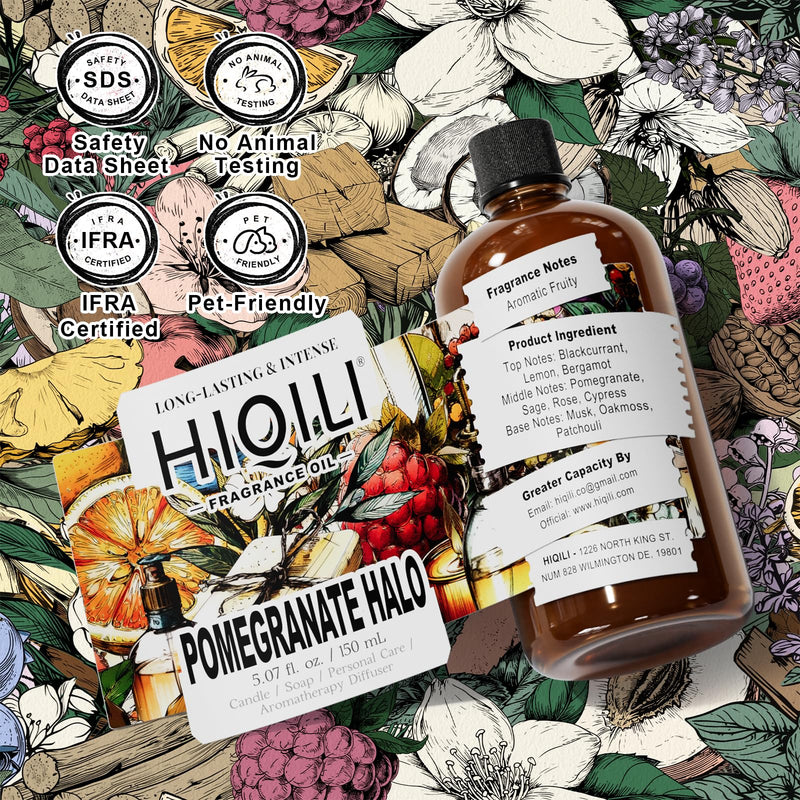 HIQILI Pomegranate Halo Fragrance Oil – DIY Perfume, Candles, Soap (5.07 Fl Oz)