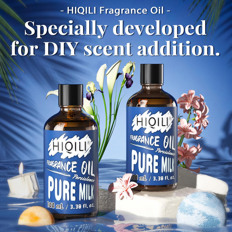 HIQILI Pure Milk Essential Oil 100ml – Fragrance Oil for Diffusers, Soap & Candles