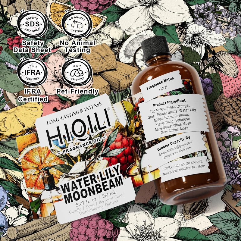 HIQILI Water Lily Moonbeam Fragrance Oil – Diffuser, Candles, Soap (5.07 fl oz)